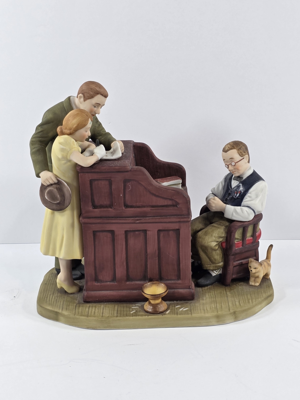 Vintage Norman Rockwell Figurine The Marriage License Gorham 1976